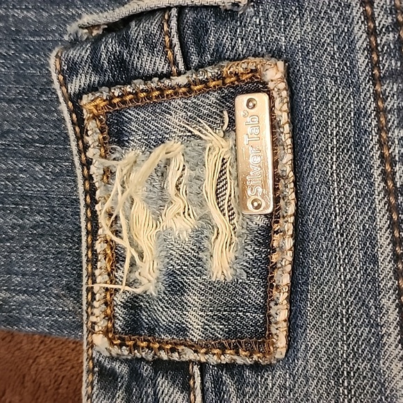 Vintage Silvertab Distressed Mens Blue Jeans - Picture 5 of 11